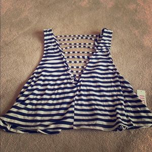 Striped  tank top crop top